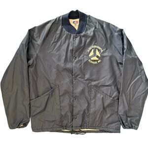 Vintage 80s Electromagnetic Sciences Inc Navy Bomber Jacket Adult Medium